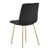 Scaun bucatarie/living, Artool, Libra, catifea neagra, picioare metal auriu, 45x54x86.5 cm