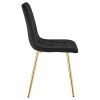 Scaun bucatarie/living, Artool, Libra, catifea neagra, picioare metal auriu, 45x54x86.5 cm