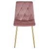 Scaun bucatarie/living, Artool, Libra, catifea roz, picioare metal auriu, 45x54x86.5 cm