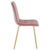 Scaun bucatarie/living, Artool, Libra, catifea roz, picioare metal auriu, 45x54x86.5 cm