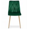 Scaun bucatarie/living, Artool, Libra, catifea verde, picioare metal natur, 45x54x86.5 cm