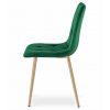 Scaun bucatarie/living, Artool, Libra, catifea verde, picioare metal natur, 45x54x86.5 cm