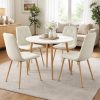 Scaun bucatarie/living, Artool, Libra, textil bej, picioare metal natur, 44.5×54.5×87 cm
