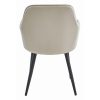 Scaun stil fotoliu bucatarie/living, Artool, Lugo, catifea bej, picioare metal negru, 57.5×56.5×86.5 cm