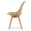 Scaun bucatarie/living, Artool, Mark, PP bej, picioare lemn natur, 49x52x82 cm