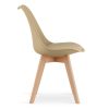 Scaun bucatarie/living, Artool, Mark, PP bej, picioare lemn natur, 49x52x82 cm