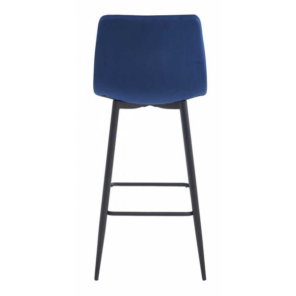 Scaun de bucatarie/bar, Artool, Arceto, catifea albastra, picioare metal negru, 43.5×32.5×104 cm