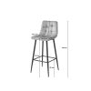 Scaun de bucatarie/bar, Artool, Arceto, catifea albastra, picioare metal negru, 43.5x32.5x104 cm