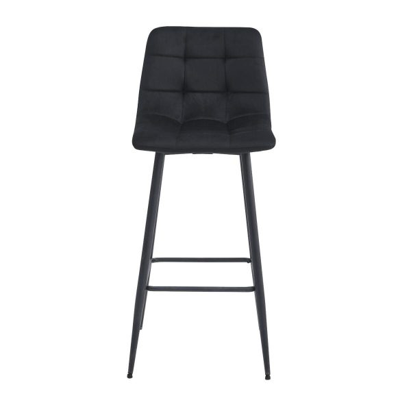 Scaun de bucatarie/bar, Artool, Arceto, catifea neagra, picioare metal negru, 43.5×32.5×104 cm