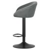 Scaun de bucatarie/bar, Artool, East, rotativ, catifea gri, picior metal negru, 53x46x81-103 cm