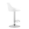 Scaun de bucatarie/bar, Artool, Kast, rotativ, piele ecologica alba, picior metal argintiu, 45.5×48.5×85-105 cm