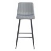 Scaun de bucatarie/bar, Artool, Pozza, catifea argintie, picioare metal negru, 43x35x104 cm