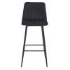 Scaun de bucatarie/bar, Artool, Pozza, catifea neagra, picioare metal negru, 43x35x104 cm