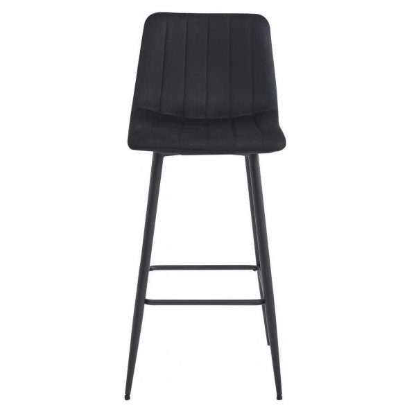 Scaun de bucatarie/bar, Artool, Pozza, catifea neagra, picioare metal negru, 43x35x104 cm