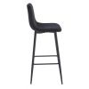 Scaun de bucatarie/bar, Artool, Pozza, catifea neagra, picioare metal negru, 43x35x104 cm