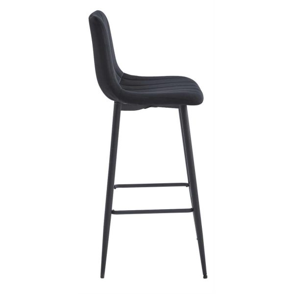 Scaun de bucatarie/bar, Artool, Pozza, catifea neagra, picioare metal negru, 43x35x104 cm