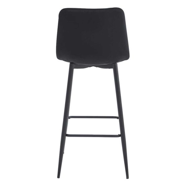 Scaun de bucatarie/bar, Artool, Pozza, catifea neagra, picioare metal negru, 43x35x104 cm