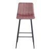 Scaun de bucatarie/bar, Artool, Pozza, catifea roz, picioare metal negru, 43x35x104 cm