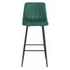 Scaun de bucatarie/bar, Artool, Pozza, catifea verde, picioare metal negru, 43x35x104 cm