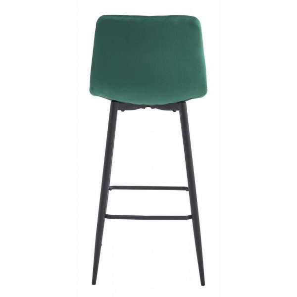 Scaun de bucatarie/bar, Artool, Pozza, catifea verde, picioare metal negru, 43x35x104 cm