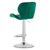 Scaun de bucatarie/bar, Artool, West, rotativ, catifea verde, picior metal argintiu, 46×48.5×90-111 cm