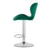 Scaun de bucatarie/bar, Artool, West, rotativ, catifea verde, picior metal argintiu, 46×48.5×90-111 cm