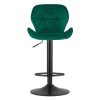 Scaun de bucatarie/bar, Artool, West, rotativ, catifea verde, picior metal negru, 46×48.5×90-111 cm