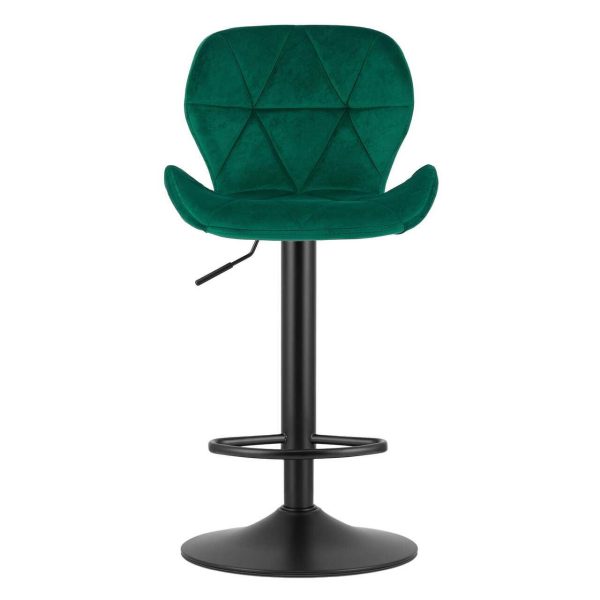 Scaun de bucatarie/bar, Artool, West, rotativ, catifea verde, picior metal negru, 46×48.5×90-111 cm