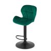 Scaun de bucatarie/bar, Artool, West, rotativ, catifea verde, picior metal negru, 46×48.5×90-111 cm