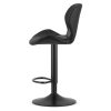 Scaun de bucatarie/bar, Artool, West, rotativ, piele ecologica neagra, picior metal negru, 46×48.5×90-111 cm