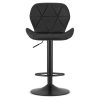 Scaun de bucatarie/bar, Artool, West, rotativ, piele ecologica neagra, picior metal negru, 46×48.5×90-111 cm