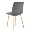 Scaun bucatarie/living, Artool, Libra, catifea gri inchis, picioare metal auriu, 45x54x86.5 cm