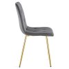 Scaun bucatarie/living, Artool, Libra, catifea gri inchis, picioare metal auriu, 45x54x86.5 cm