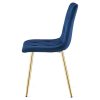 Scaun bucatarie/living, Artool, Libra, catifea bleumarin, picioare metal auriu, 45x54x86.5 cm