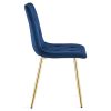 Scaun bucatarie/living, Artool, Libra, catifea bleumarin, picioare metal auriu, 45x54x86.5 cm