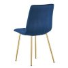 Scaun bucatarie/living, Artool, Libra, catifea bleumarin, picioare metal auriu, 45x54x86.5 cm