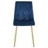 Scaun bucatarie/living, Artool, Libra, catifea bleumarin, picioare metal auriu, 45x54x86.5 cm