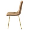 Scaun bucatarie/living, Artool, Libra, catifea maro, picioare metal auriu, 45x54x86.5 cm
