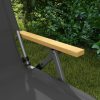 Scaun pliabil gradina, camping, pescuit, material Oxford, cu tetiera, buzunar, spatar reglabil, gri, 74×59.5×98 cm