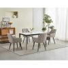 Scaun stil fotoliu bucatarie/living, Artool, York, catifea bej inchis, picioare metal negru, 56x62x83.5 cm