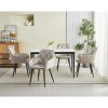 Scaun stil fotoliu bucatarie/living, Artool, York, catifea bej inchis, picioare metal negru, 56x62x83.5 cm
