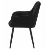 Scaun stil fotoliu bucatarie/living, Artool, York, catifea neagra, picioare metal negru, 56x62x83.5 cm
