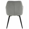 Scaun stil fotoliu bucatarie/living, Artool, York, rotativ, catifea gri argintiu, picioare metal negru, 56x61x84 cm