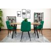 Set 4 scaune bucatarie/living, Artool, Kara, catifea verde, picioare metal negru, 44.5×50.5×87 cm