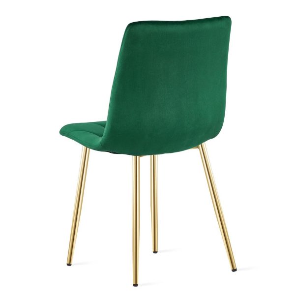 Scaun bucatarie/living, Artool, Libra, catifea verde, picioare metal auriu, 45x54x86.5 cm
