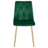 Scaun bucatarie/living, Artool, Libra, catifea verde, picioare metal auriu, 45x54x86.5 cm