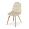 Set 4 scaune bucatarie/living, Artool, Bora, catifea bej, picioare lemn natur, 44.5x54x81.5 cm