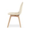 Set 4 scaune bucatarie/living, Artool, Bora, catifea bej, picioare lemn natur, 44.5x54x81.5 cm