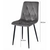 Set 4 scaune bucatarie/living, Artool, Libra, catifea bej, picioare metal negru, 44x40x88.5 cm