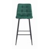 Set 2 scaune de bucatarie/bar, Artool, Arceto, catifea verde, picioare metal negru, 43.5×32.5×104 cm